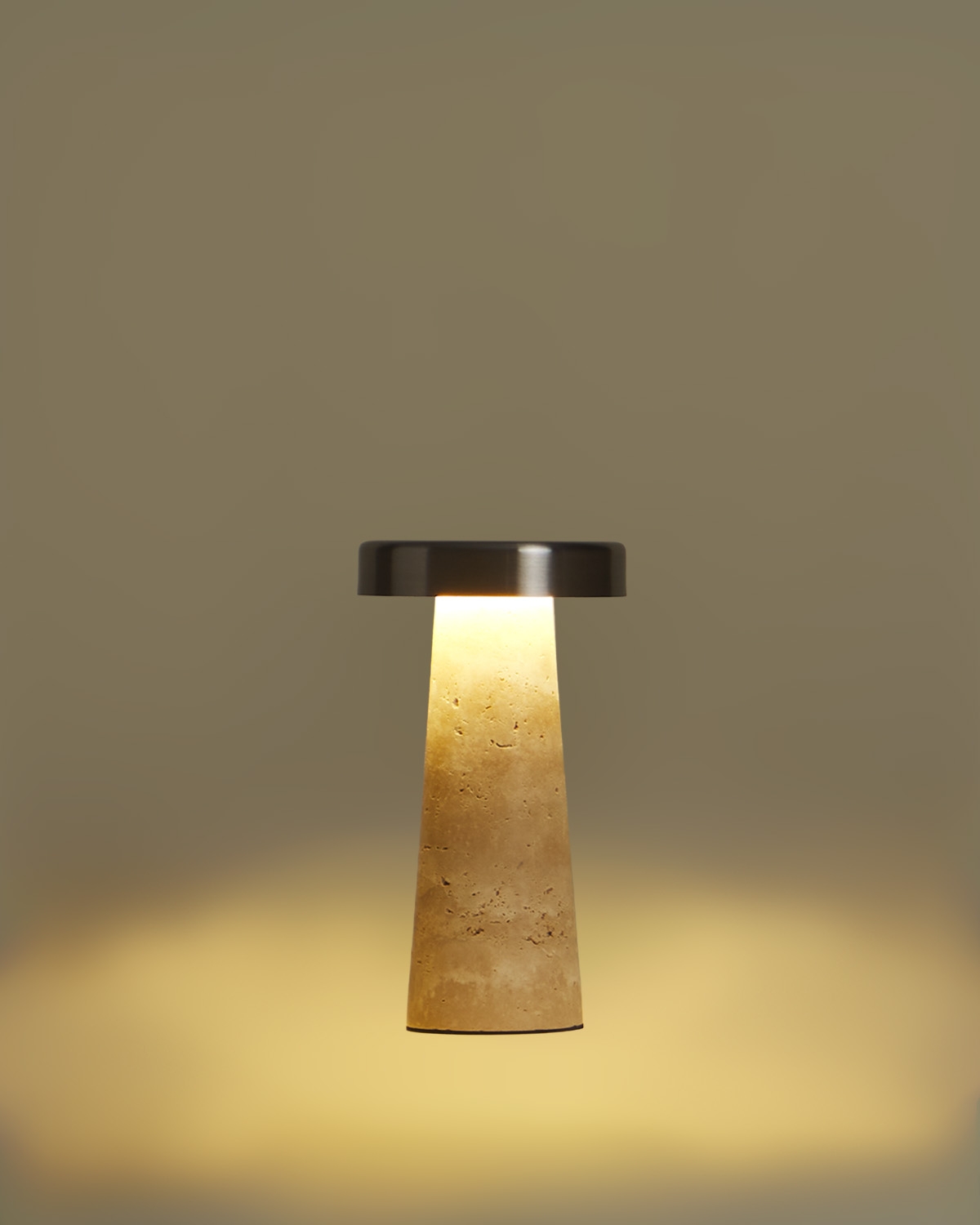 Wireless LED marble and metal table lamp Mysha, gallery image 5