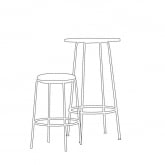 Set of high tables and stools